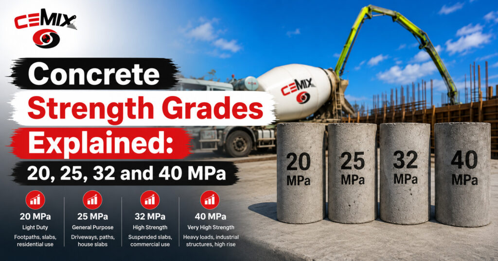 Concrete Strength Grades Explained: 20, 25, 32 and 40 MPa